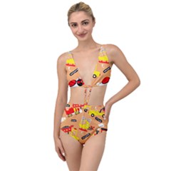 Seamless-pattern-cartoon-with-transportation-vehicles Tied Up Two Piece Swimsuit by uniart180623