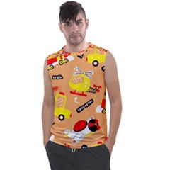 Seamless-pattern-cartoon-with-transportation-vehicles Men s Regular Tank Top by uniart180623