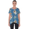 Seamless-pattern-funny-astronaut-outer-space-transportation Cut Out Side Drop Tee View1