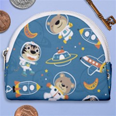 Seamless-pattern-funny-astronaut-outer-space-transportation Horseshoe Style Canvas Pouch by uniart180623