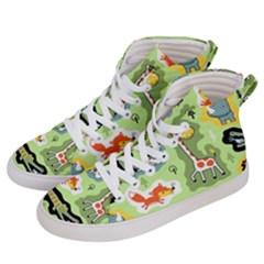 Seamless-pattern-with-wildlife-animals-cartoon Men s Hi-top Skate Sneakers by uniart180623