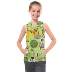 Funny-animals-cartoon Kids  Sleeveless Hoodie by uniart180623