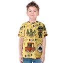 Seamless-pattern-funny-ranger-cartoon Kids  Cotton Tee View1