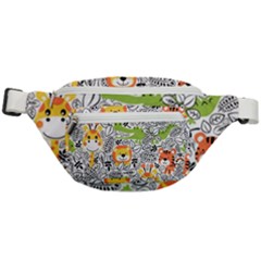 Seamless-pattern-with-wildlife-cartoon Fanny Pack by uniart180623