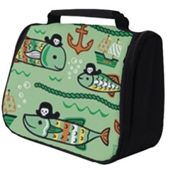 Seamless-pattern-fishes-pirates-cartoon Full Print Travel Pouch (big) by uniart180623