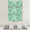 Lovely-peacock-feather-pattern-with-flat-design Small Tapestry View2