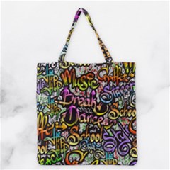 Graffiti-word-seamless-pattern Grocery Tote Bag by uniart180623