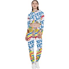 Colorful-city-life-horizontal-seamless-pattern-urban-city Cropped Zip Up Lounge Set by uniart180623