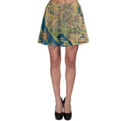 Vintatge Map Of Washington Dc Skater Skirt by uniart180623