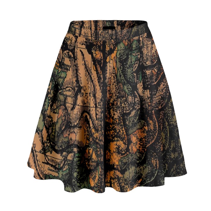 Always On My Mind Brain Map Vintage High Waist Skirt