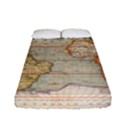 Old World Map Of Continents The Earth Vintage Retro Fitted Sheet (Full/ Double Size) View1