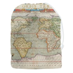 Old World Map Of Continents The Earth Vintage Retro Drawstring Pouch (3xl) by uniart180623