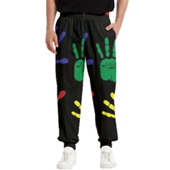 Handprints-hand-print-colourful Men s Elastic Waist Pants by uniart180623