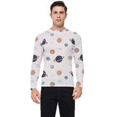 Space Planets Art Pattern Design Wallpaper Men s Long Sleeve Rash Guard by uniart180623