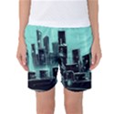 Buildings City Urban Destruction Background Women s Basketball Shorts View1