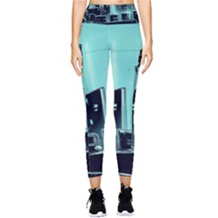 Buildings City Urban Destruction Background Pocket Leggings  by uniart180623