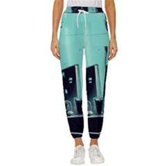 Buildings City Urban Destruction Background Women s Cropped Drawstring Pants by uniart180623