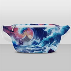 Storm Tsunami Waves Ocean Sea Nautical Nature Waist Bag  by uniart180623