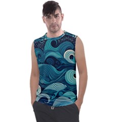 Waves Ocean Sea Abstract Whimsical Abstract Art Men s Regular Tank Top by uniart180623