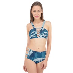 Waves Ocean Sea Pattern Water Tsunami Rough Seas Cage Up Bikini Set by uniart180623