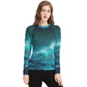 Tsunami Waves Ocean Sea Nautical Nature Water Women s Long Sleeve Rash Guard View1