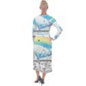 Rainbow Fun Cute Minimal Doodle Drawing Arts Velvet Maxi Wrap Dress View2