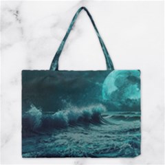 Waves Ocean Sea Tsunami Nautical Blue Sea Art Medium Tote Bag by uniart180623