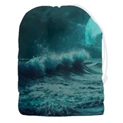 Waves Ocean Sea Tsunami Nautical Blue Sea Art Drawstring Pouch (3xl) by uniart180623