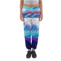 Waves Ocean Sea Tsunami Nautical Nature Water Women s Jogger Sweatpants by uniart180623