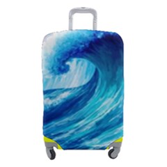 Tsunami Tidal Wave Ocean Waves Sea Nature Water Blue Painting Luggage Cover (small) by uniart180623