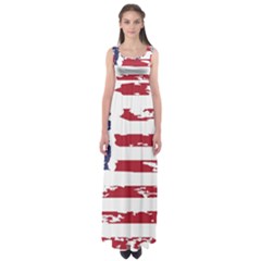 Flag Usa Unite Stated America Empire Waist Maxi Dress by uniart180623