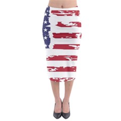 Flag Usa Unite Stated America Midi Pencil Skirt by uniart180623