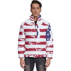 Flag Usa Unite Stated America Men s Puffer Bubble Jacket Coat by uniart180623