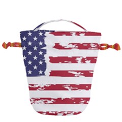 Flag Usa Unite Stated America Drawstring Bucket Bag by uniart180623