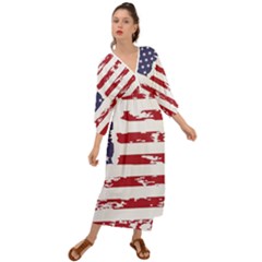 Flag Usa Unite Stated America Grecian Style  Maxi Dress by uniart180623