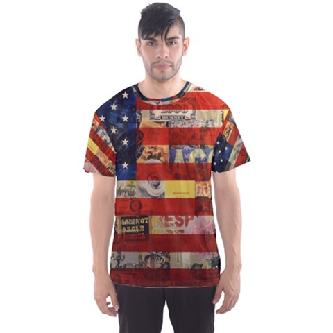 Usa Flag United States Men s Sport Mesh Tee by uniart180623