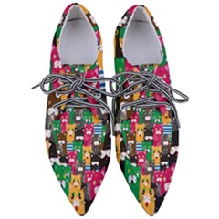 Cat Funny Colorful Pattern Pointed Oxford Shoes by uniart180623