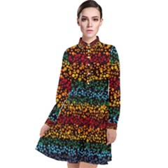 Patterns Rainbow Long Sleeve Chiffon Shirt Dress by uniart180623