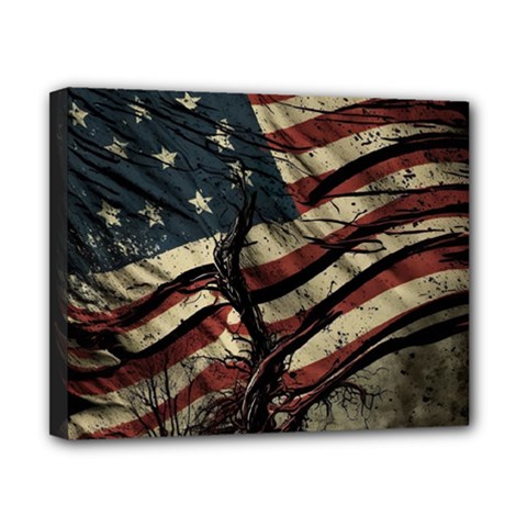 Flag Usa American Flag Canvas 10  X 8  (stretched) by uniart180623