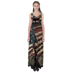 Flag Usa American Flag Empire Waist Maxi Dress by uniart180623