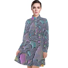 Glass Drops Rainbow Long Sleeve Chiffon Shirt Dress by uniart180623