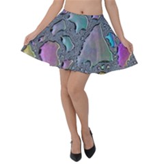 Glass Drops Rainbow Velvet Skater Skirt by uniart180623