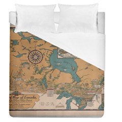 World Map Travel Pattern Architecture Duvet Cover (queen Size) by uniart180623