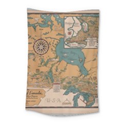 World Map Travel Pattern Architecture Small Tapestry by uniart180623