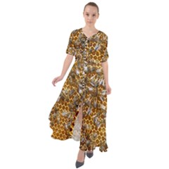 Honey Bee Bees Insect Waist Tie Boho Maxi Dress by Ravend