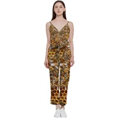 Honey Bee Bees Insect V-neck Camisole Jumpsuit by Ravend