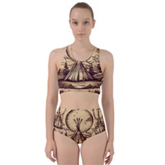 Nation Indian Native Indigenous Racer Back Bikini Set by Ravend