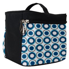 Mazipoodles Dusty Duck Egg Blue White Donuts Polka Dot Make Up Travel Bag (small) by Mazipoodles