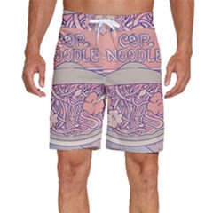 Ramen Kawaii Aesthetic Pink Men s Beach Shorts by Bangk1t