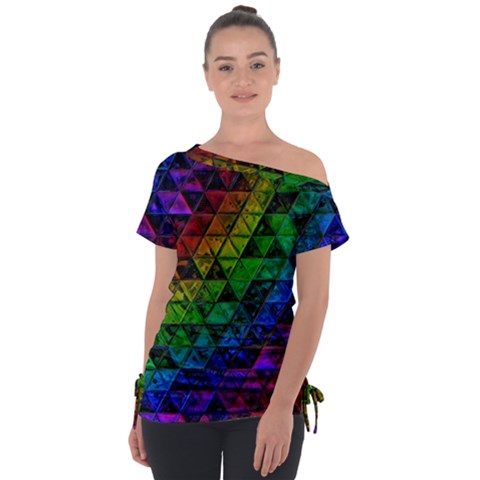 Pride Glass Off Shoulder Tie-up Tee by MRNStudios